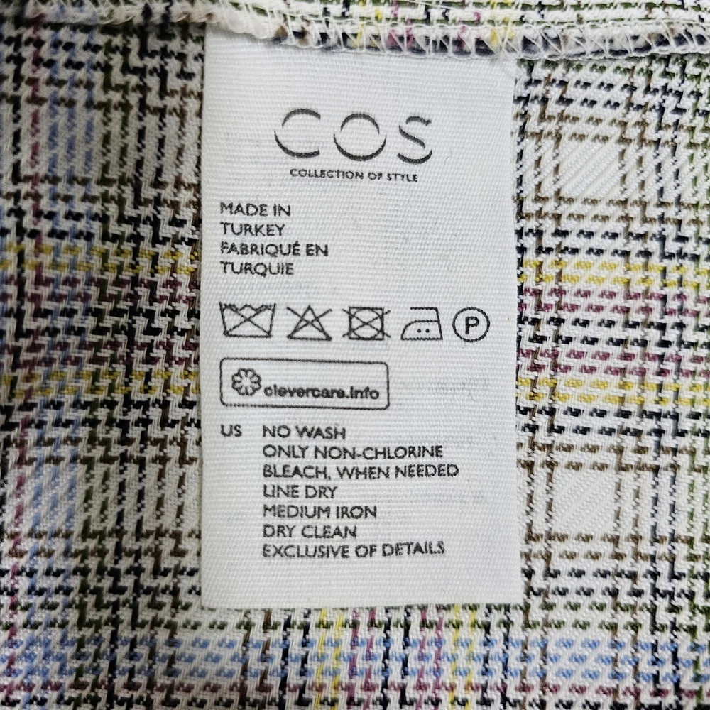 COS Checkered MIDI Dress Straight Neck Size 8 - Picture 8 of 12